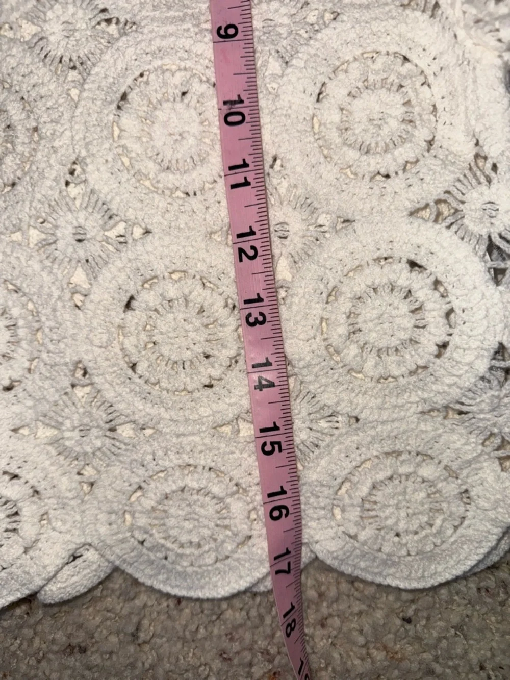 Abercrombie & Fitch White Crochet Lace Mosaic Tile Top Short Sleeve Boho Small - Picture 9 of 12